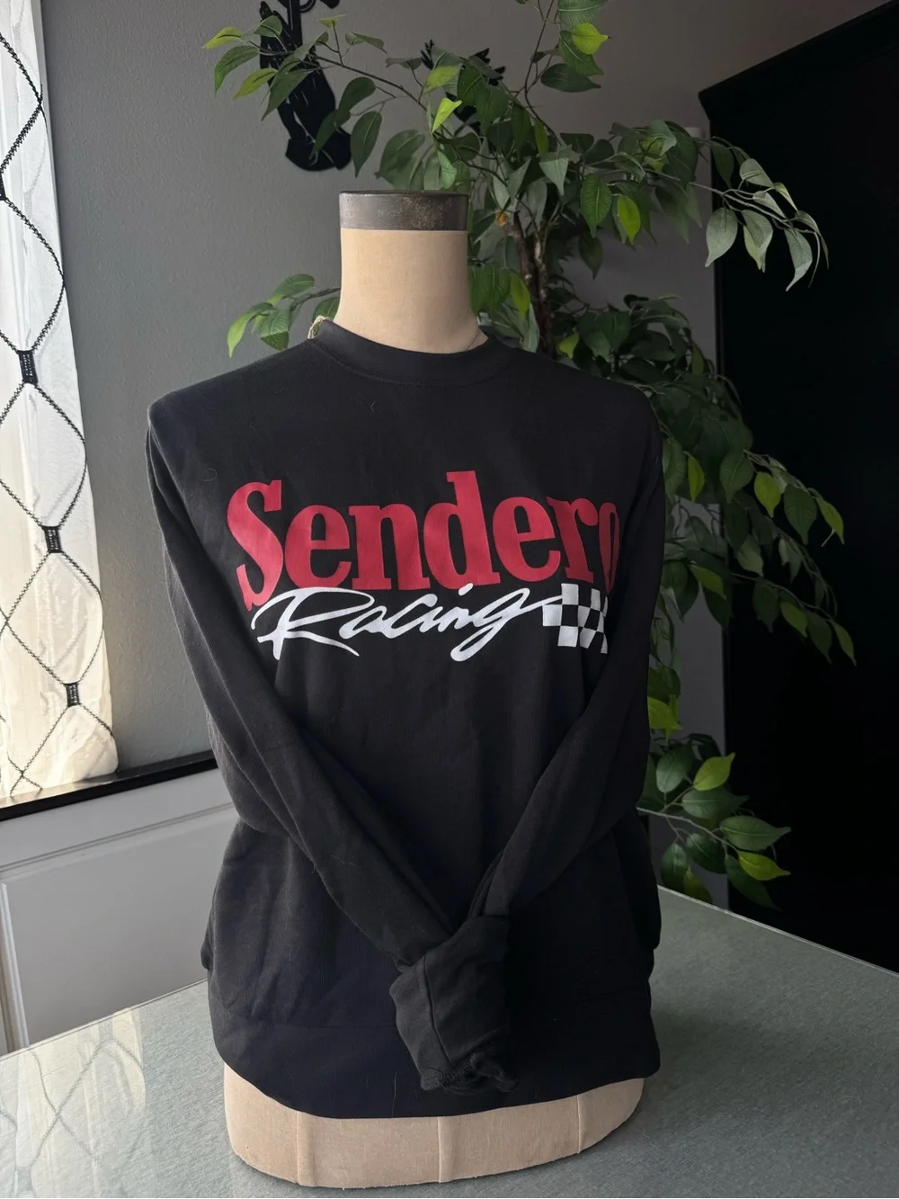 Sendero Racing Black Graphic Crewneck Sweater